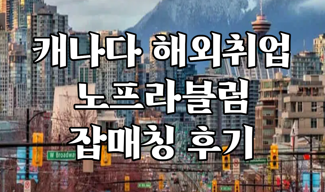 캐나다 해외취업 사무직 잡매칭 취업 후기